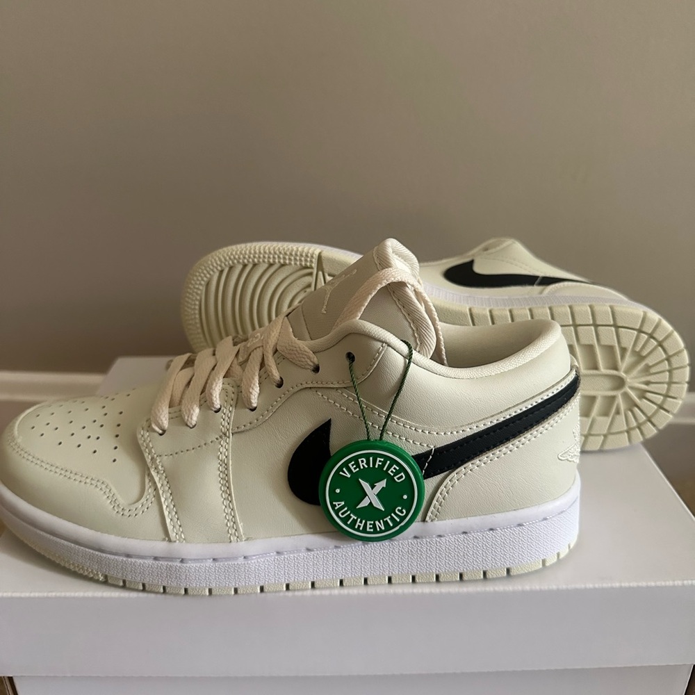 NWB: Jordan 1 LOW (2021) sneaker: coconut/ milk-black white.